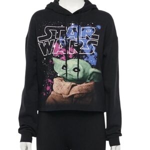 Star Wars The Mandalorian Baby Yoda cropped hoodie M